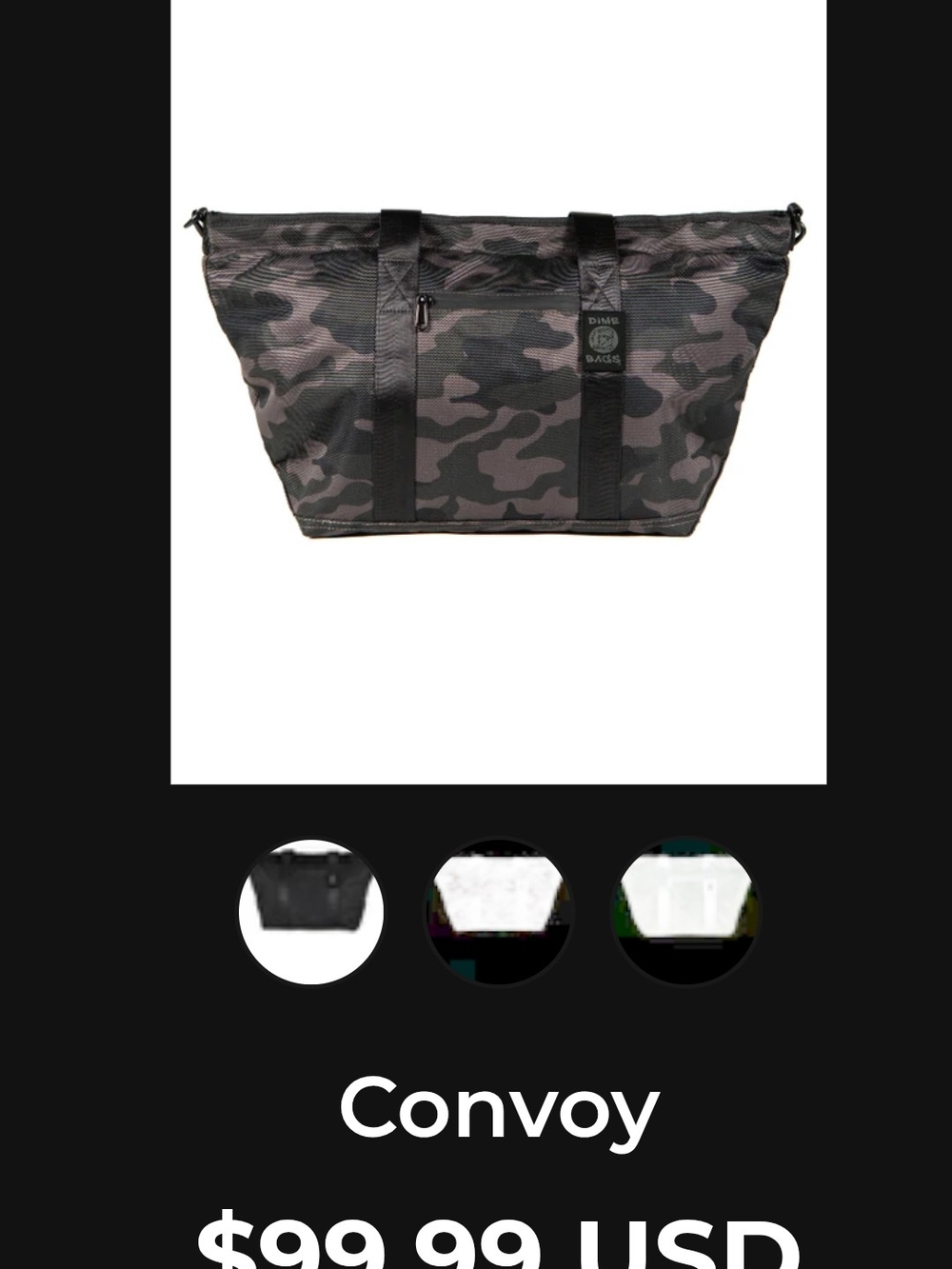 Men's Duffel Bag - Black/Grey Camouflage